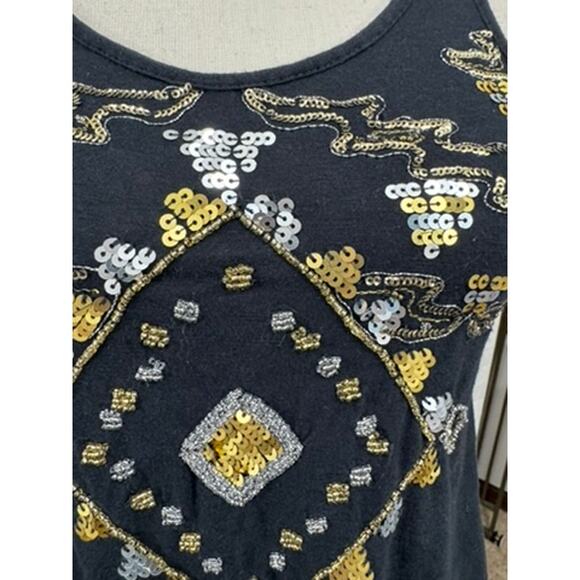 "Express" Y2K? Tank Top, Aztec,Sequins,Cotton,Cowgirl,Sexy Rodeo,Farmgirl,Desert - Picture 3 of 9